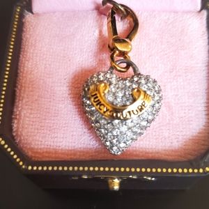 JUICY COUTURE crystal puff heart charm